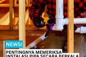 Foto orang memeriksa pipa air di dalam bangunan
